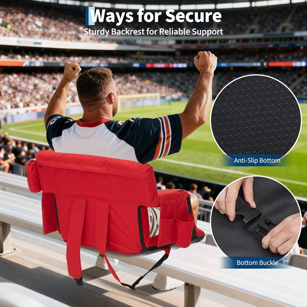 2 PCS Portable Folding Stadium Bleacher Chair Y593