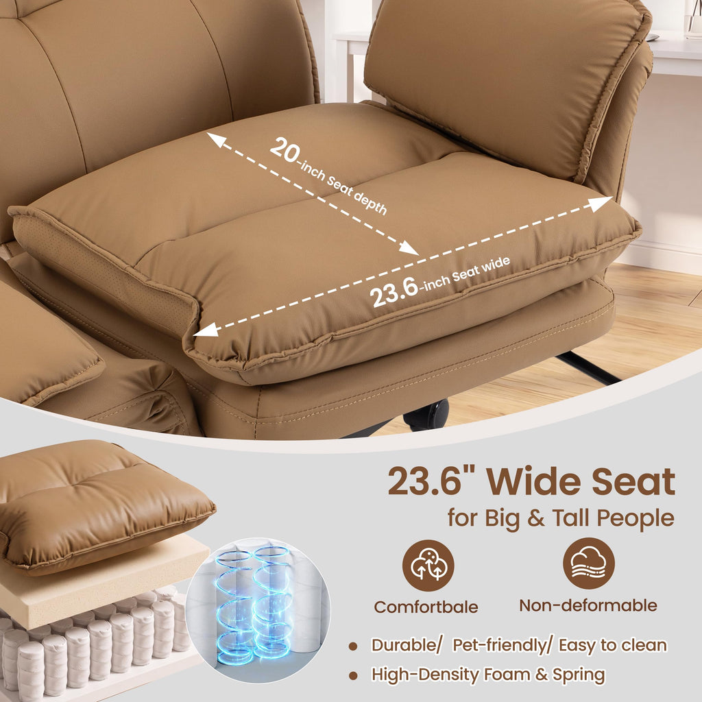 Brown Office Chair with Foot Rest & Flip Armrests K801368