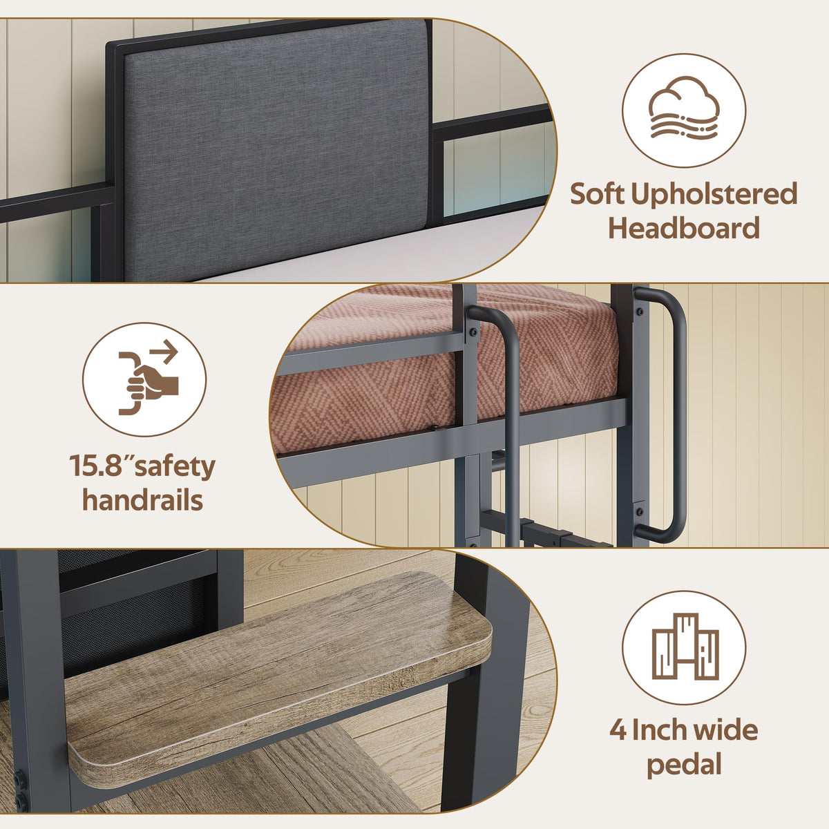 Twin Loft Bed with Desk and 6 Storage Drawers S2627
