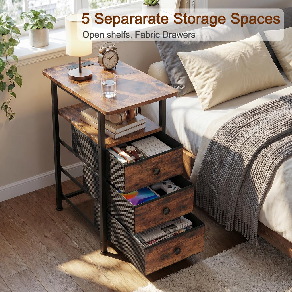 Narrow Side Table with Charging Station N67396
