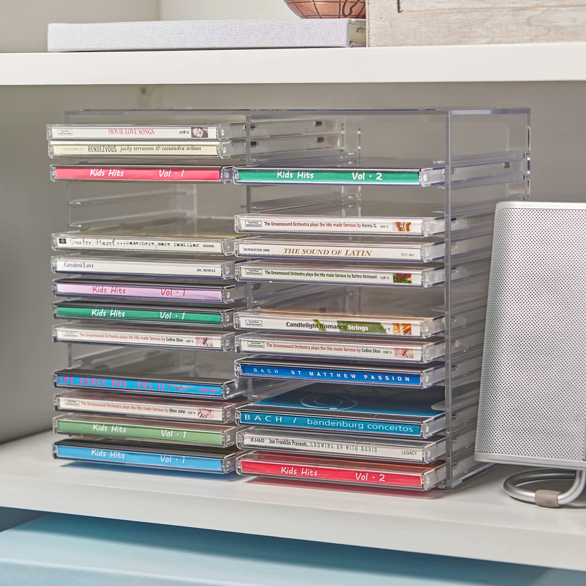 Clear Plastic CD Organizer with Rubber Feet M4521