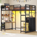 Twin Loft Bed with Desk and 6 Storage Drawers S2627