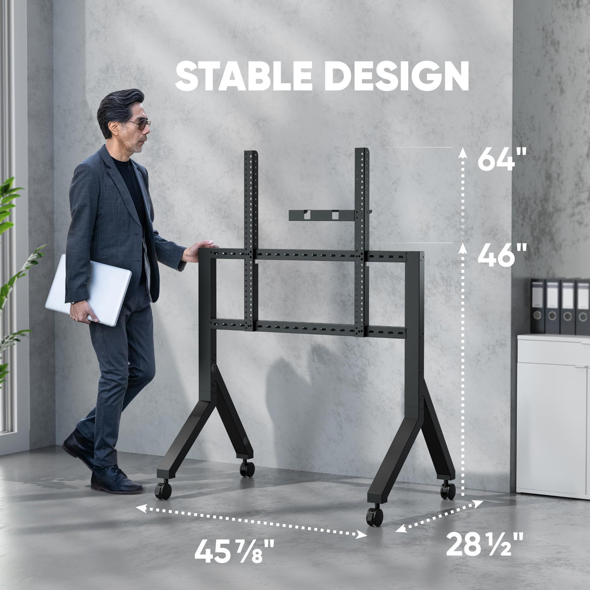 Mobile TV Stand on Wheels 70-110 Inch Black B796