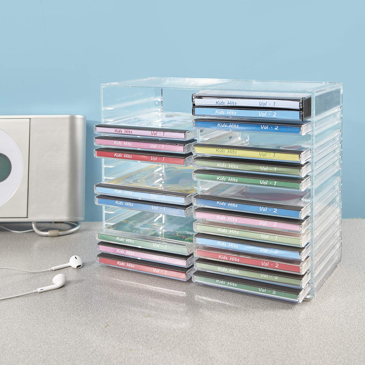 Clear Plastic CD Organizer with Rubber Feet M4521