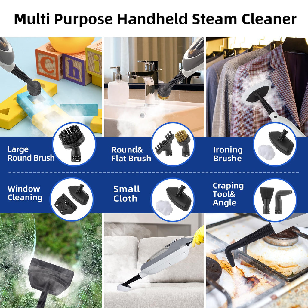 10-in-1 Handheld Steam Mop with 11 Accessories E6669