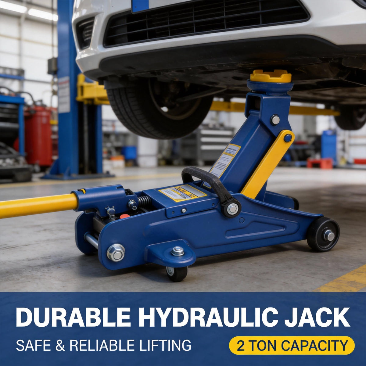 2 Ton Low Profile Hydraulic Floor Jack, 4000 lbs Capacity Steel Trolley Jack, Blue I4724