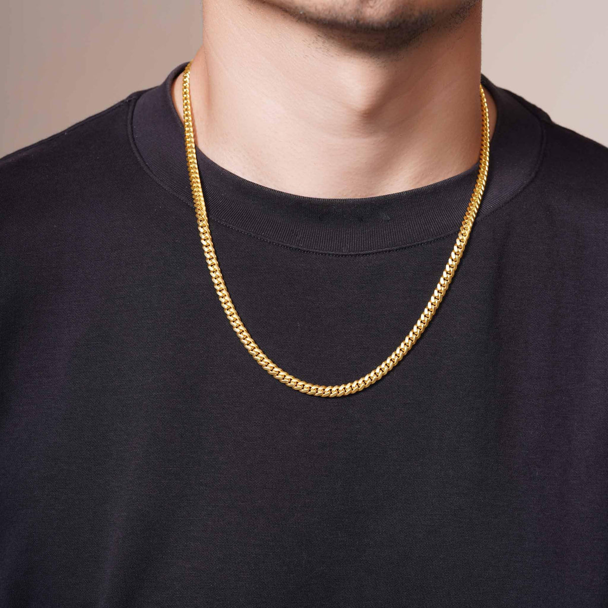 5.5mm Gold Vermeil Sterling Silver Cuban Link Chain Necklace O703915