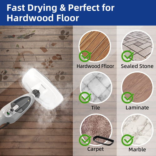 10-in-1 Handheld Steam Mop with 11 Accessories E6669