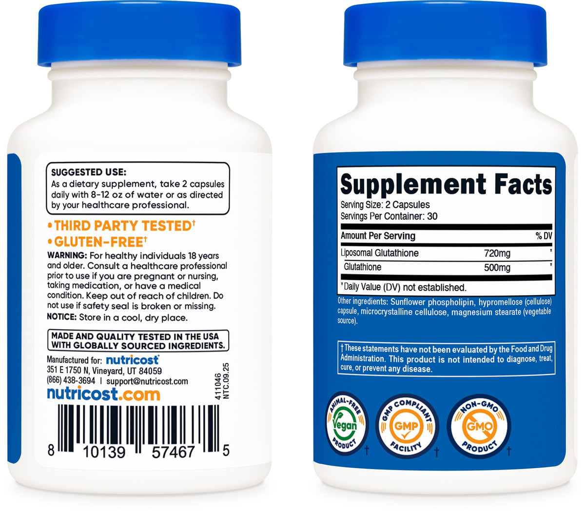 Liposomal Glutathione Supplement 60 Capsules J8621