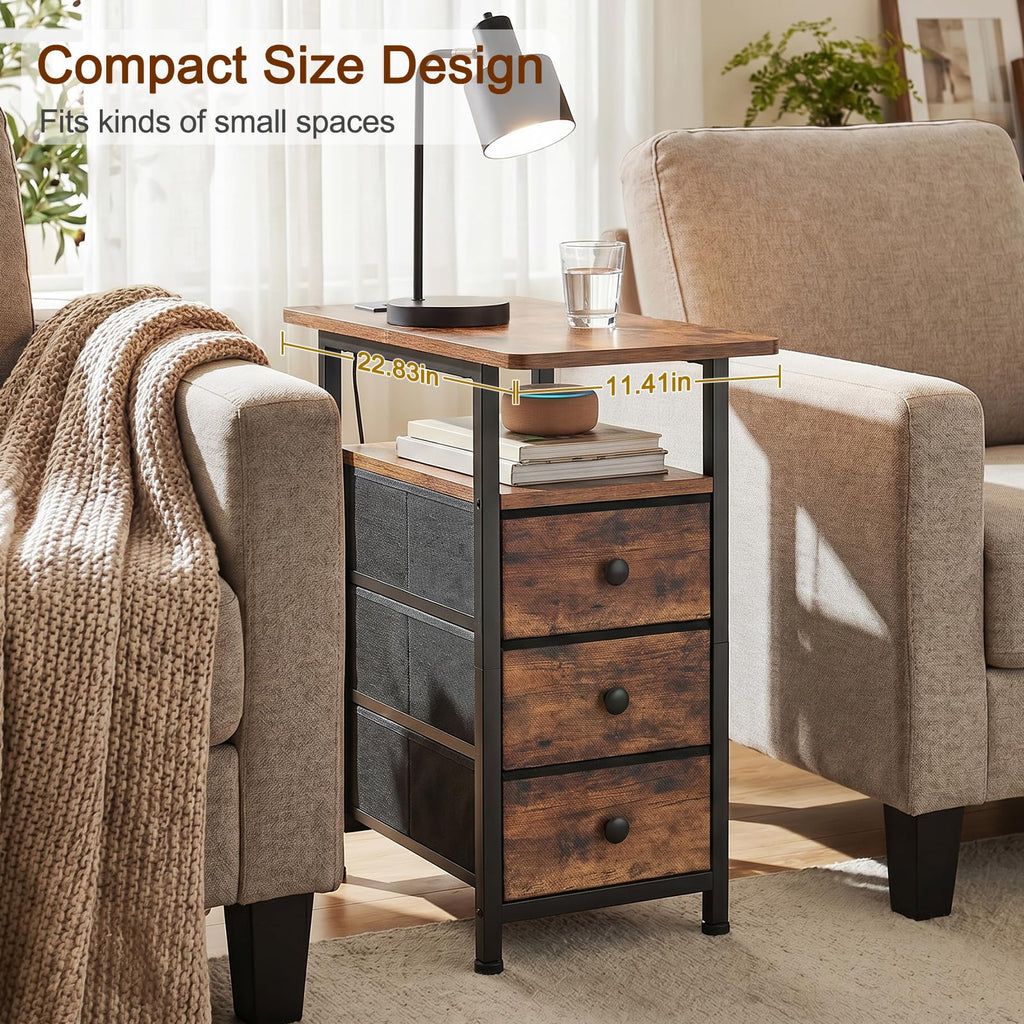 Narrow Side Table with Charging Station N67396