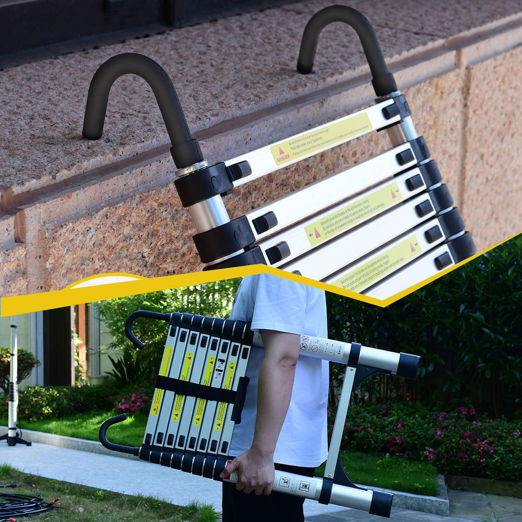 8.5 FT Aluminum Telescoping Ladder 330lbs W902