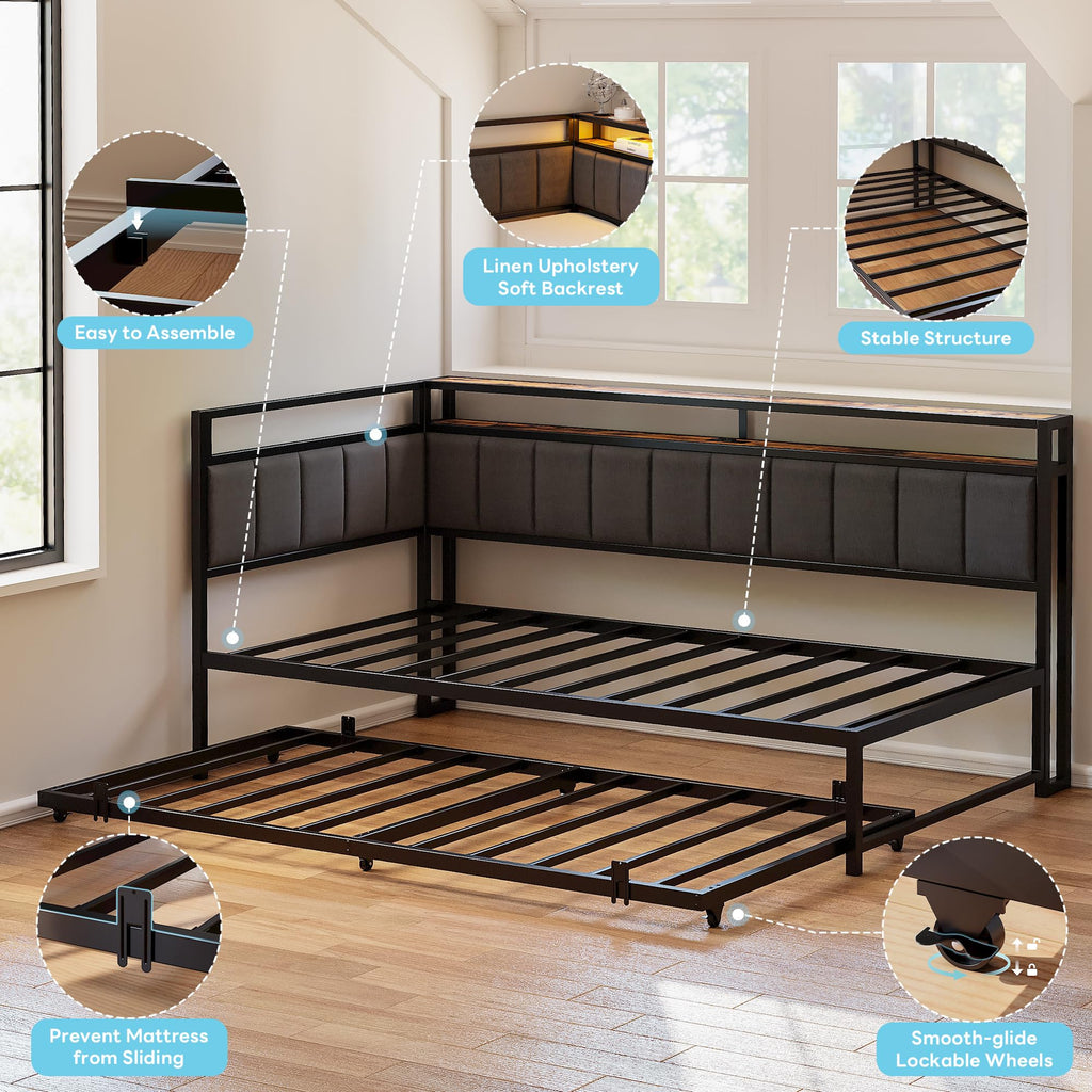 Black Full Daybed with Trundle X295951