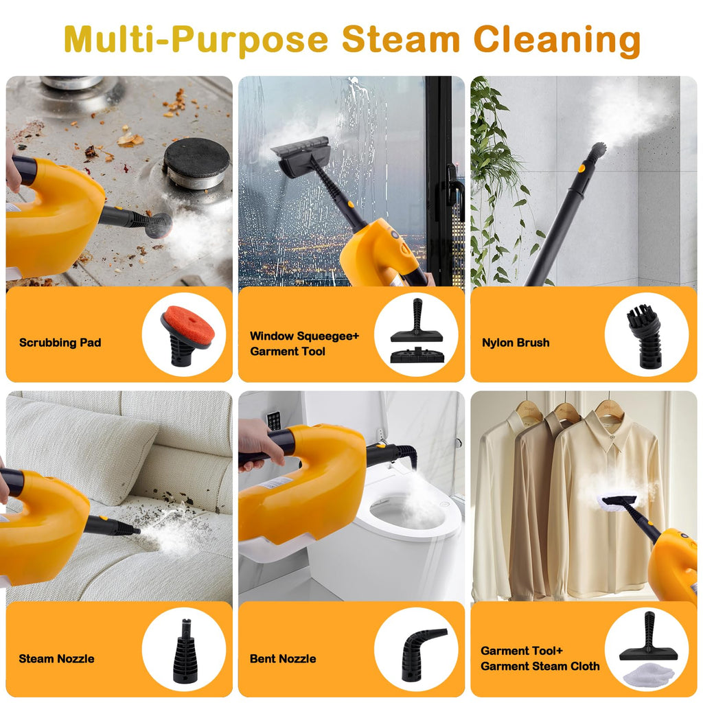 Steam Mop with 23FT Cord, 12OZ Removable Tank V2059