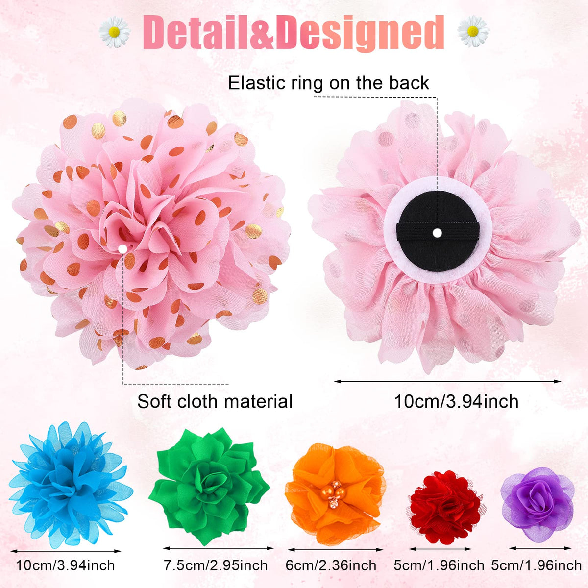 120 Pcs Multicolor Dog Collar Bows Q14650