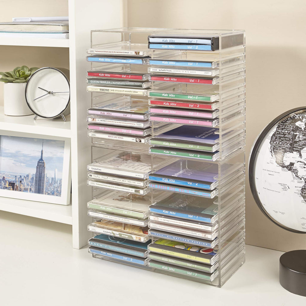 Clear Plastic CD Organizer with Rubber Feet M4521
