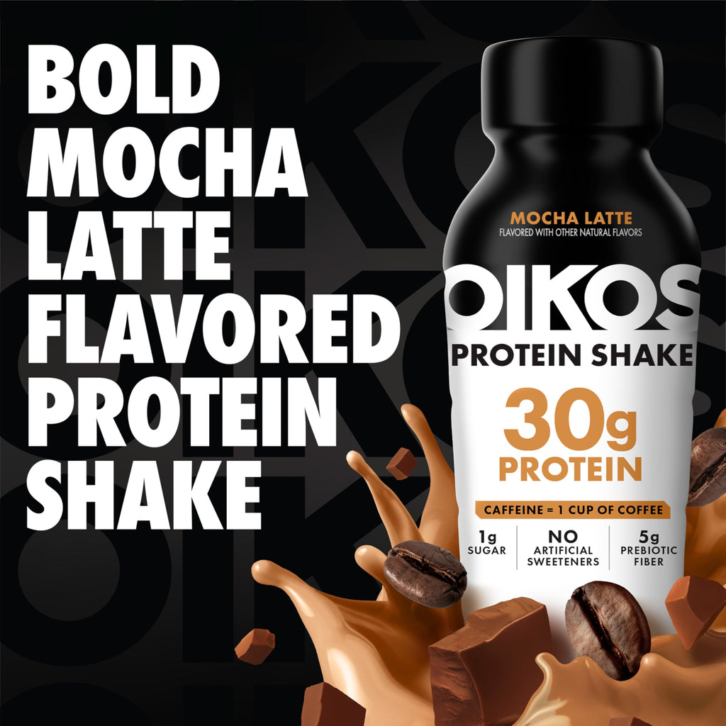 30g Protein Shake, Mocha Latte, 5g Prebiotic Fiber, 12 fl oz Bottle, 12 Count E831818