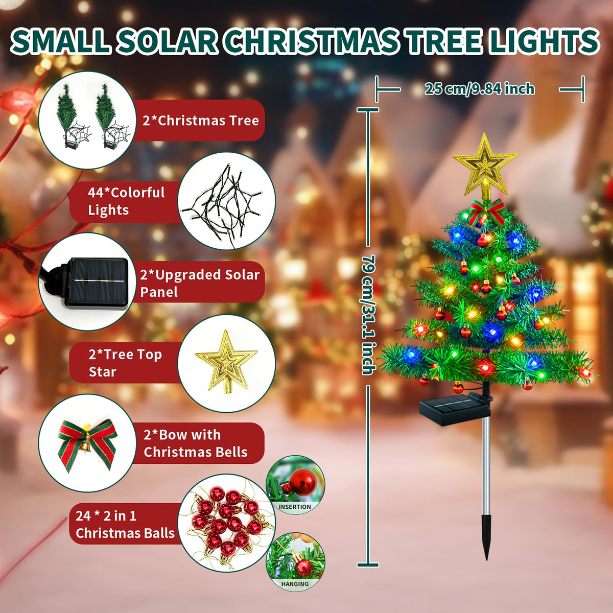 Solar Outdoor Christmas Tree Lights Z56867