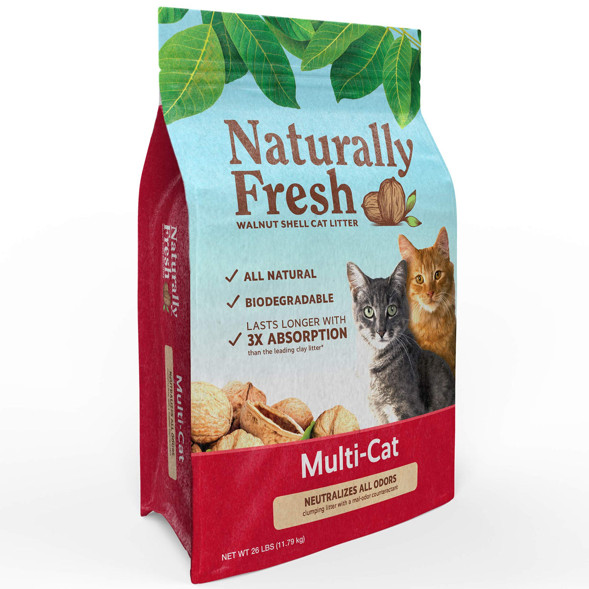Unscented Walnut Shell Cat Litter 26 Lbs J2523