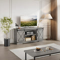 65" Rustic Farmhouse TV Stand with Sliding Barn Doors D3744