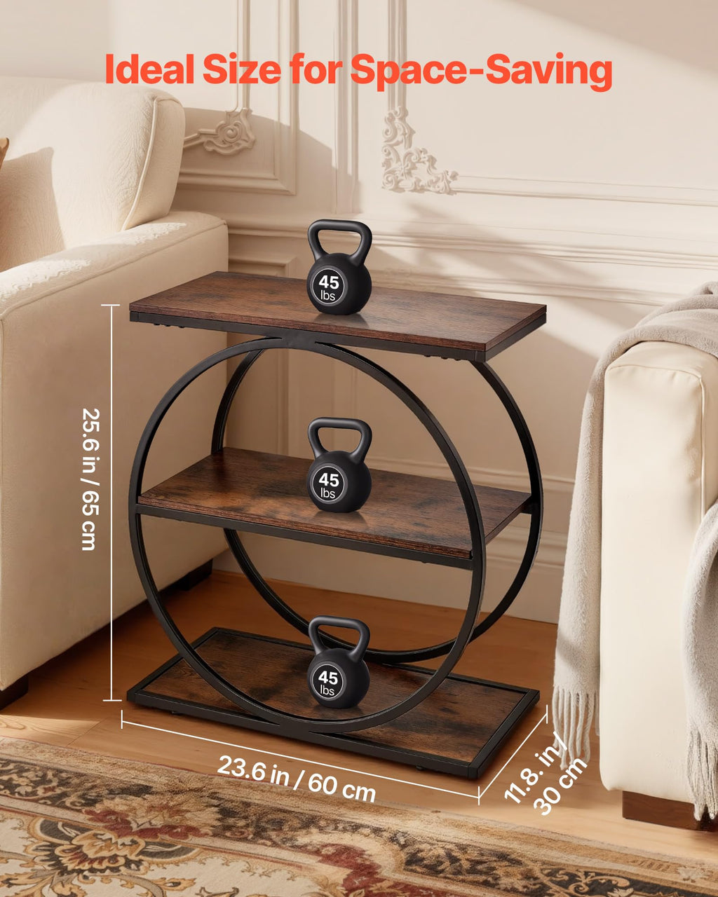 3-Tier Narrow Side Table with Open Storage Shelves Z842170