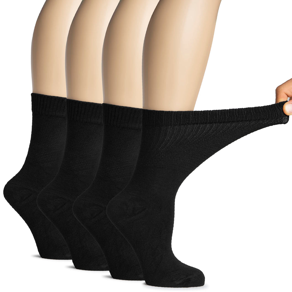 Bamboo Loose Fit Crew Socks 4 Pairs O7937
