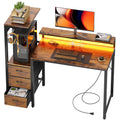 44 Inch Gaming Desk with Power Outlets & LED Lights D145259