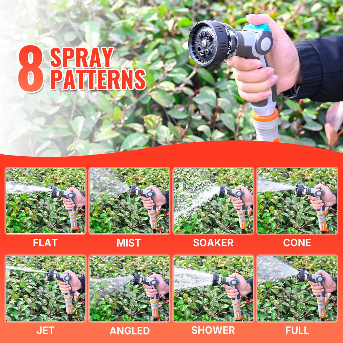 Heavy Duty Garden Hose 5/8 in x 100 ft with Nozzle T4264
