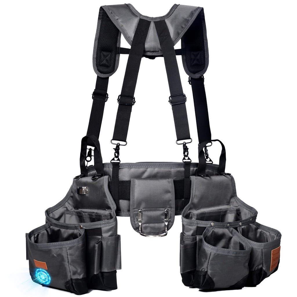 Heavy Duty Tool Belt with Suspenders and Magnetic Tool Pouch F666