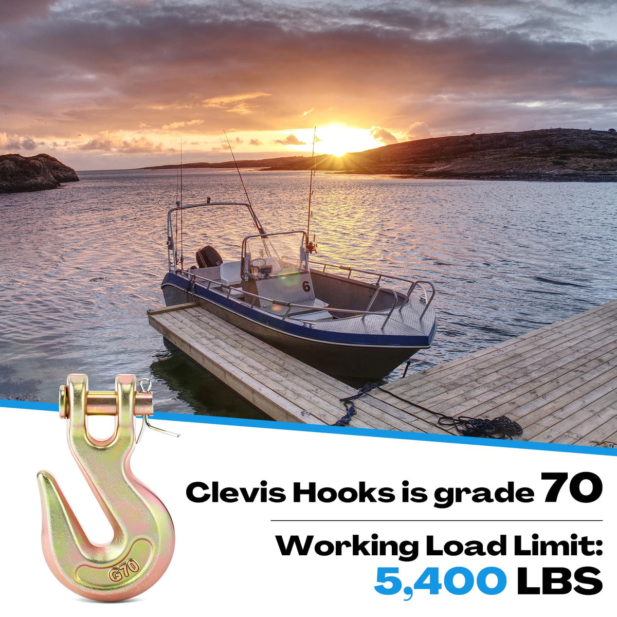 15 Pack 3/8 Inch Grade 70 Forged Steel Clevis Grab Hooks L36281