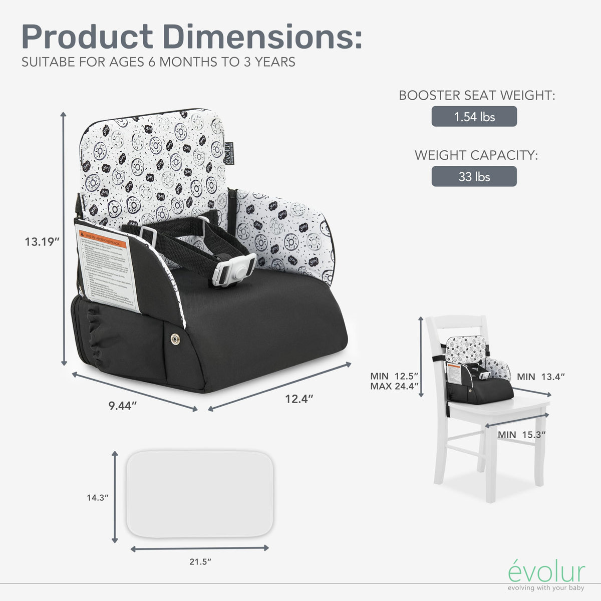 2-in-1 Portable Booster Seat and Travel Bag A888174