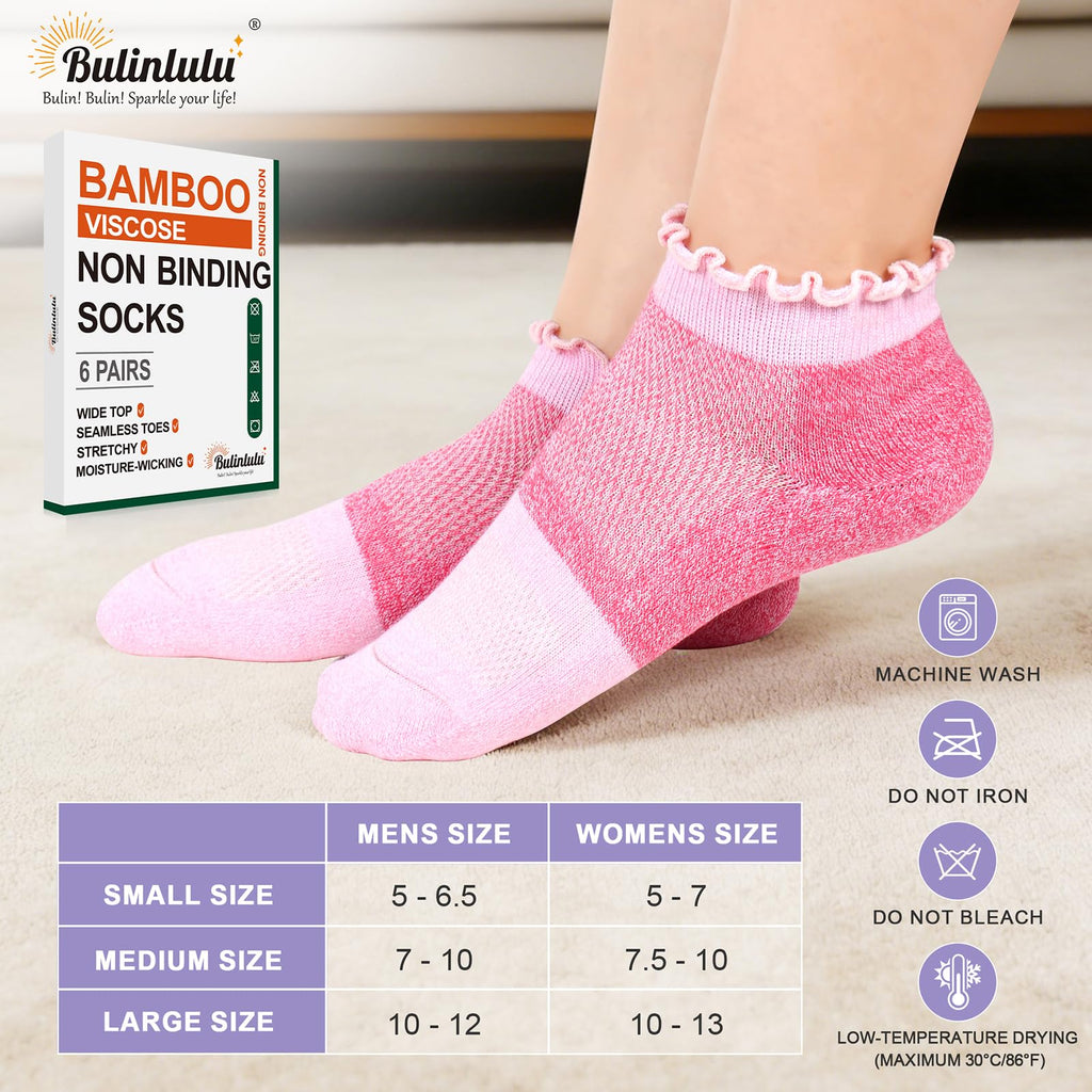 Diabetic Ankle Socks 6 Pairs Low Cut Non Binding M566212