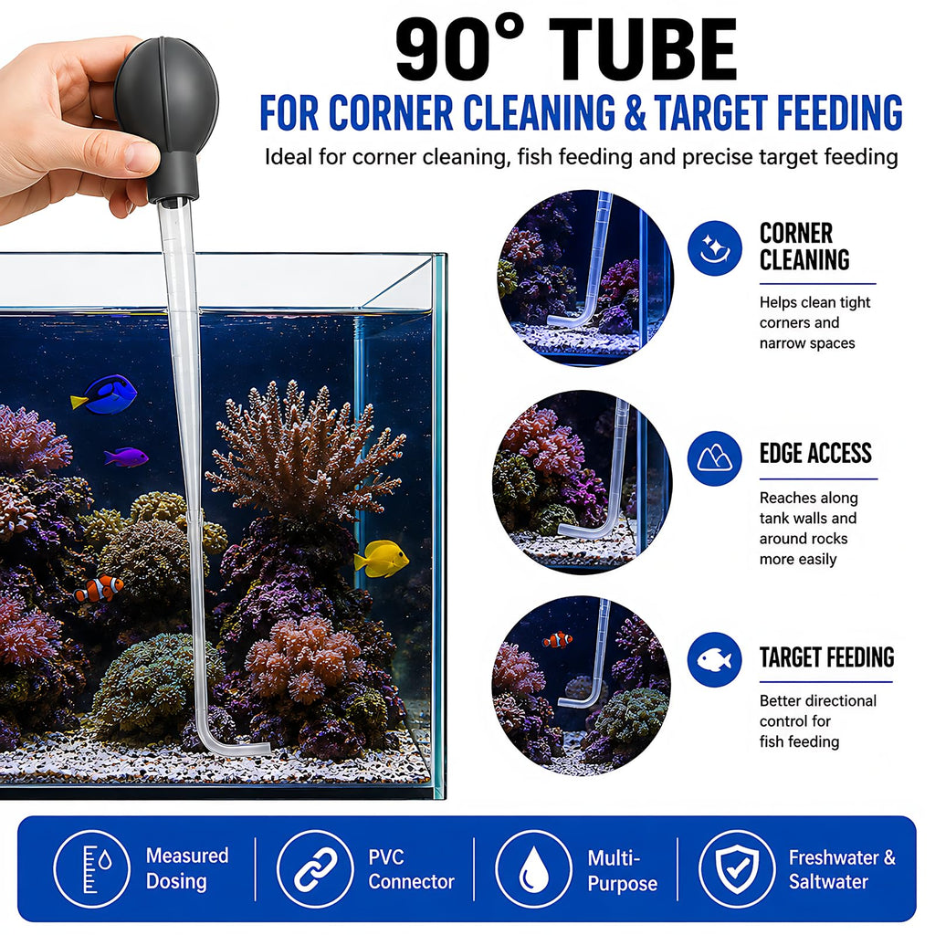 Aquarium Turkey Baster 4-in-1 Spot Cleaner and Coral Feeder 21.6 in U8513