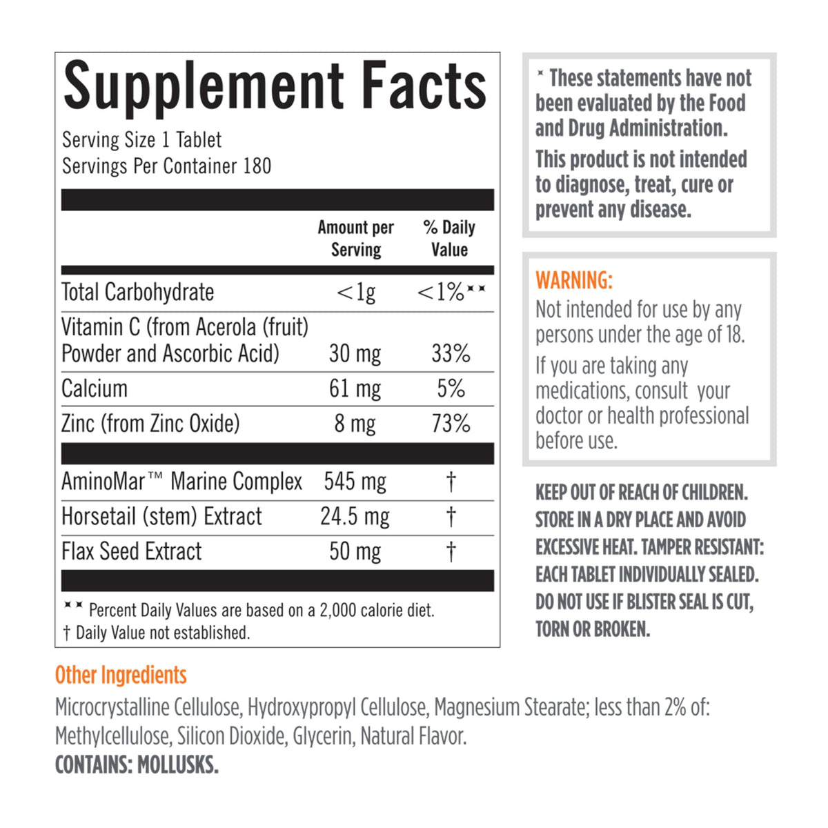 Men's Hair Growth Supplements 180 Tablets M5886