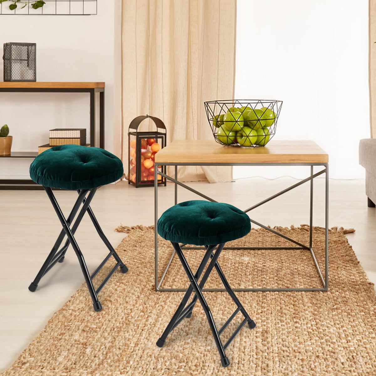 Folding Stool with 2 Pack Seat Cushion M60446