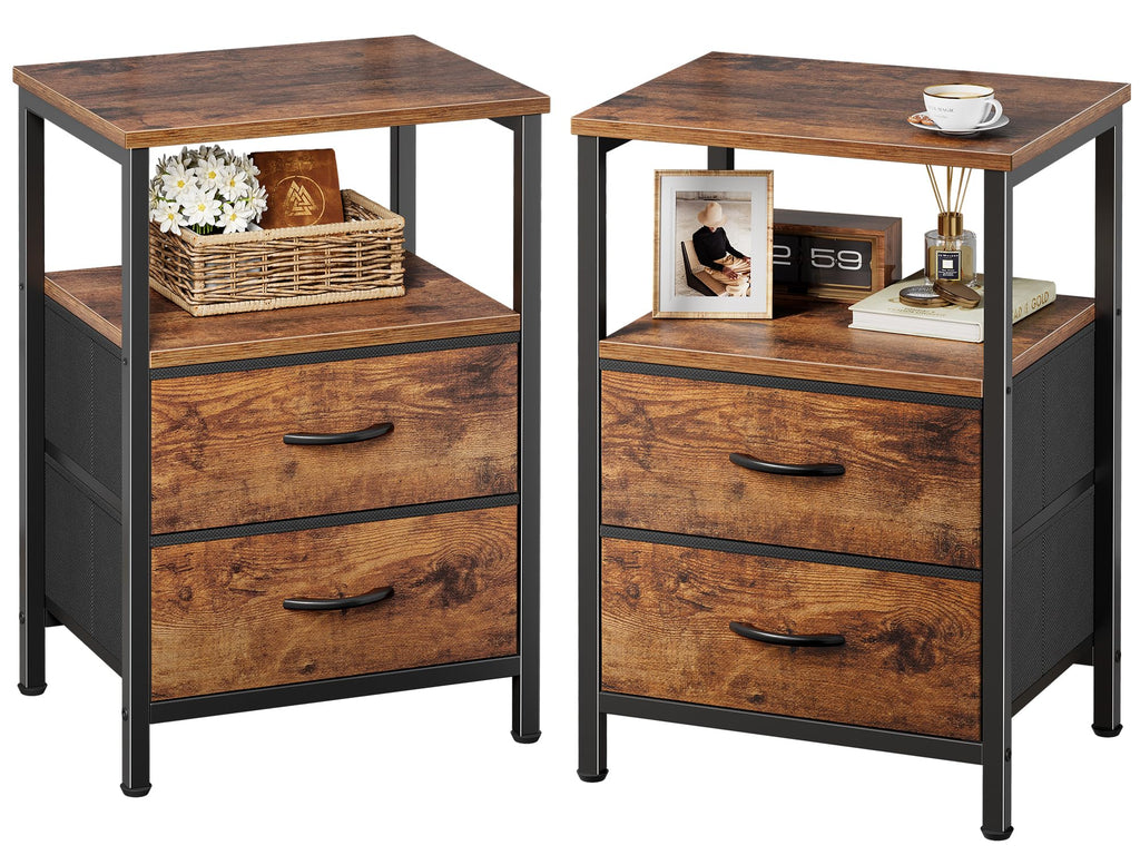 Night Stand Set of 2 with 2 Drawers W2862