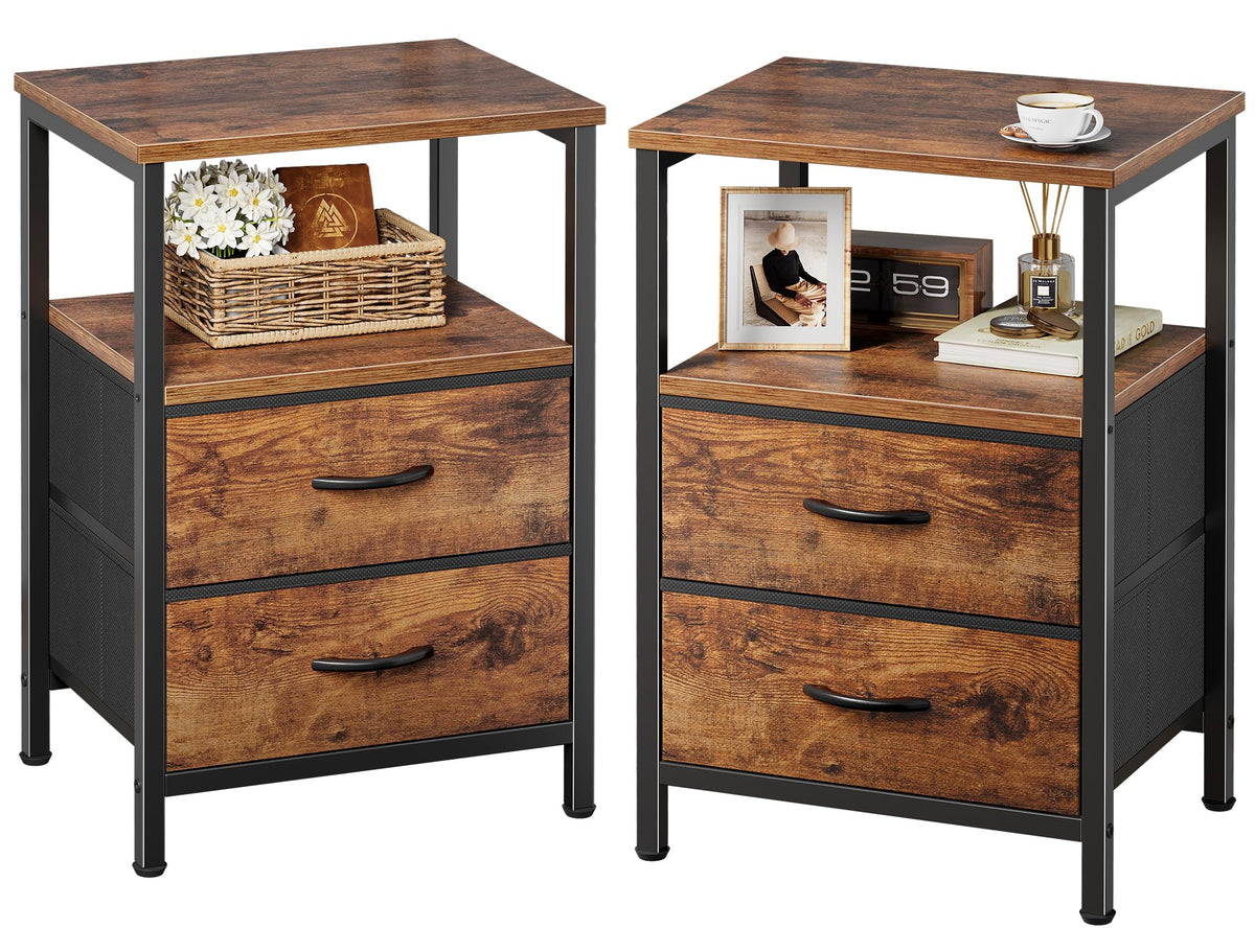Night Stand Set of 2 with 2 Drawers W2862