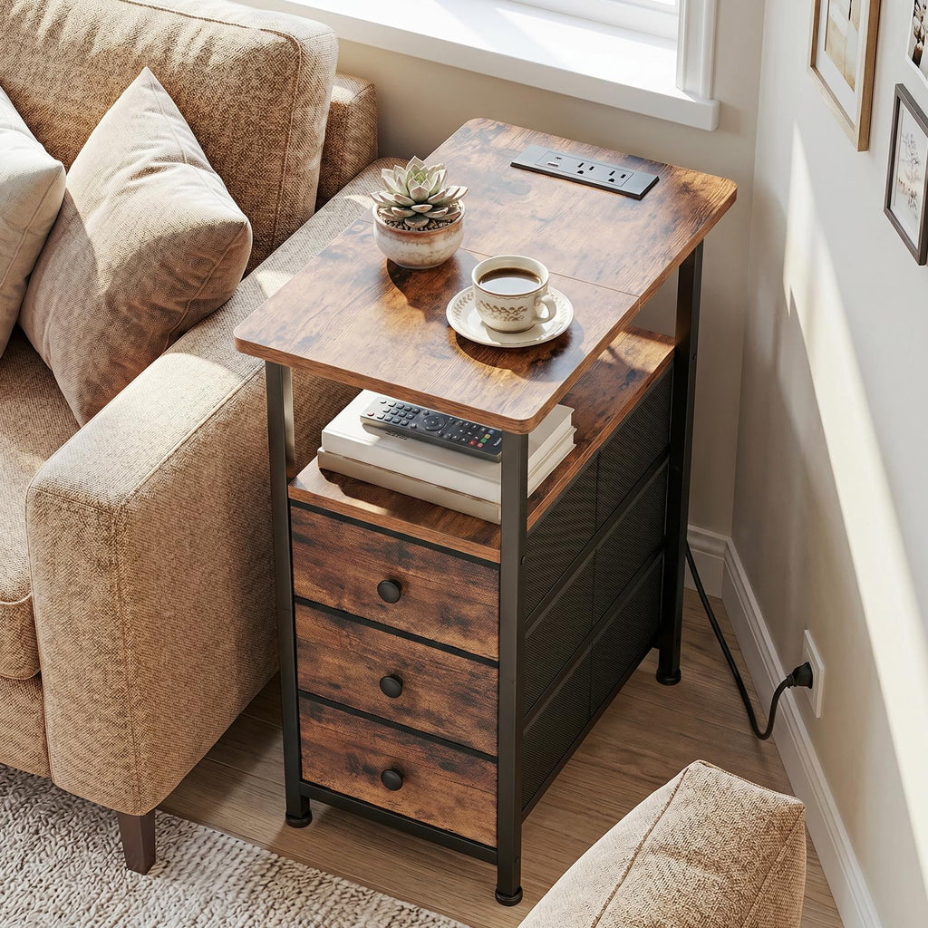 Narrow Side Table with Charging Station N67396