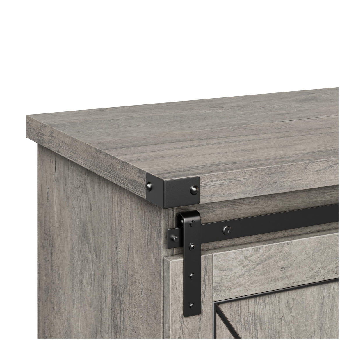 65" Rustic Farmhouse TV Stand with Sliding Barn Doors D3744