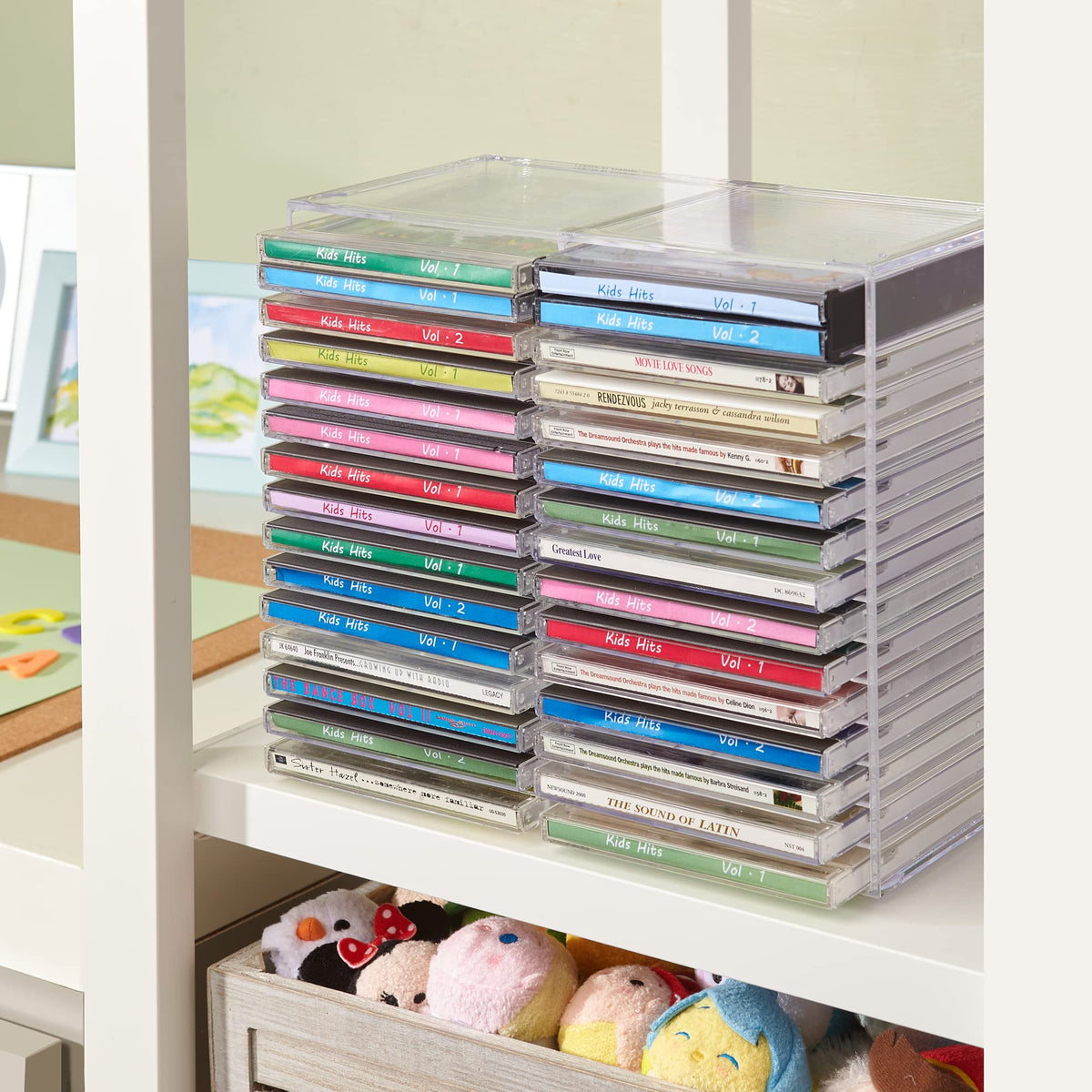 Clear Plastic CD Organizer with Rubber Feet M4521
