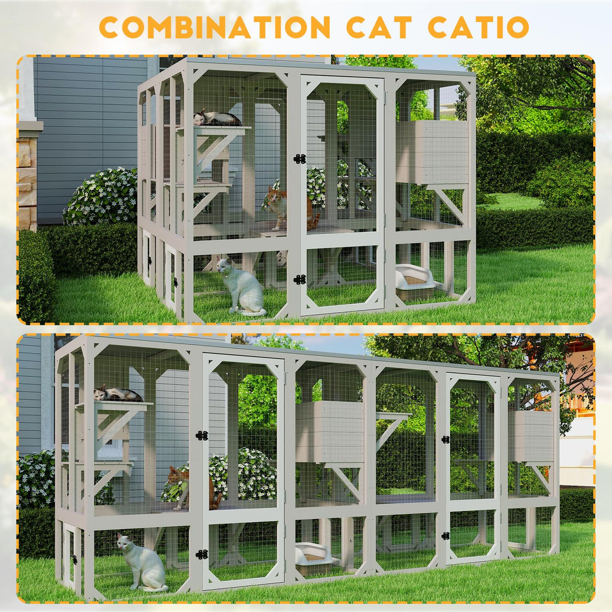 Wooden Catio with 4 Platforms N790
