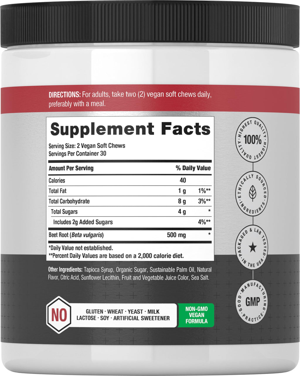 Beet Root Soft Chews 60 Count Mixed Berry Flavor V38553