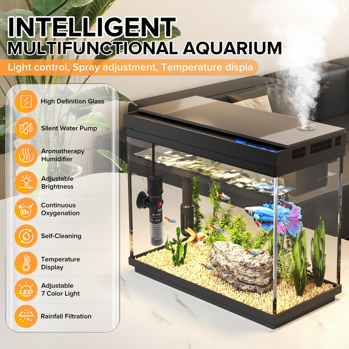 2.4-Gallon Aquarium Starter Kit with Quiet Pump O352