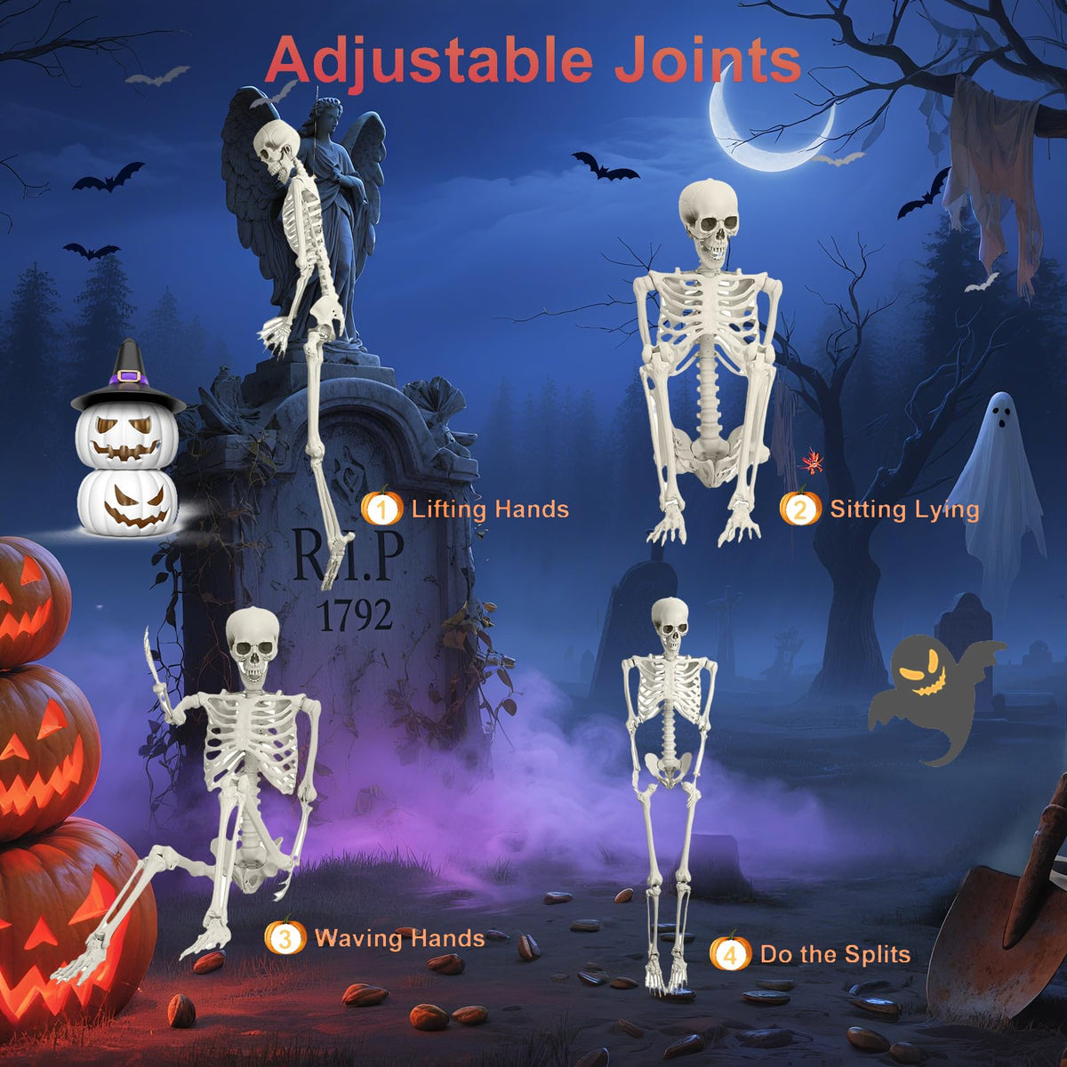 5.4FT Posable Life Size Skeleton T719