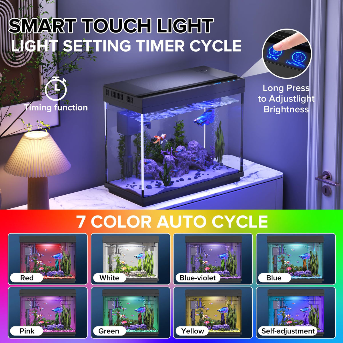 2.4-Gallon Aquarium Starter Kit with Quiet Pump O352