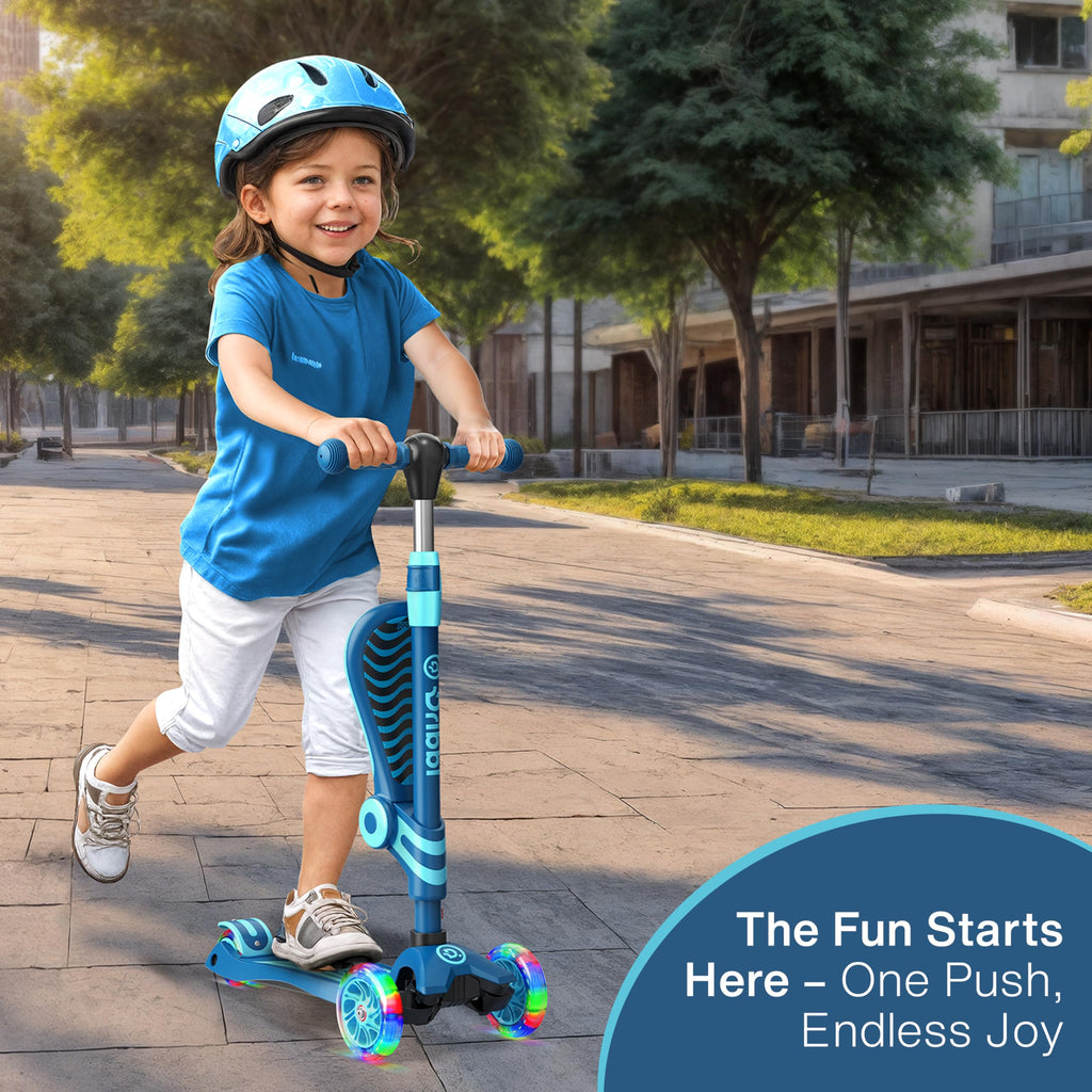 Blue 3 Wheel Scooter with Seat for Kids F3290
