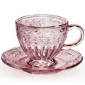 Glass Tea Cup and Saucer Set, 12 oz V293928