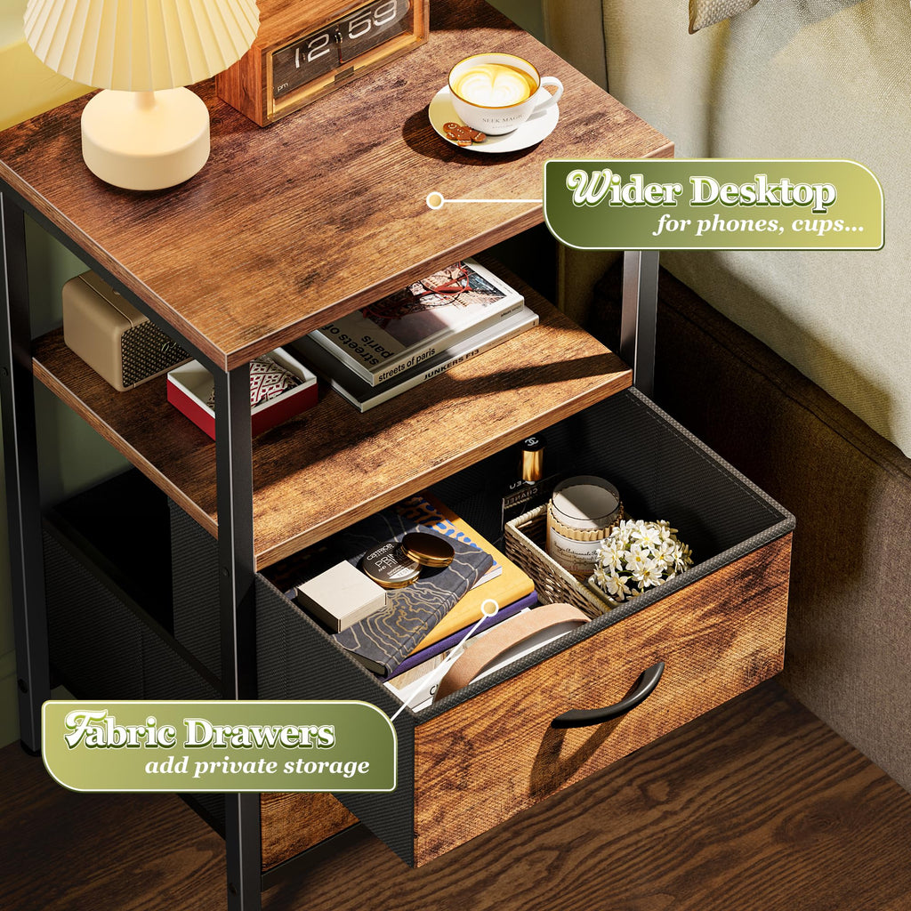 Night Stand Set of 2 with 2 Drawers W2862