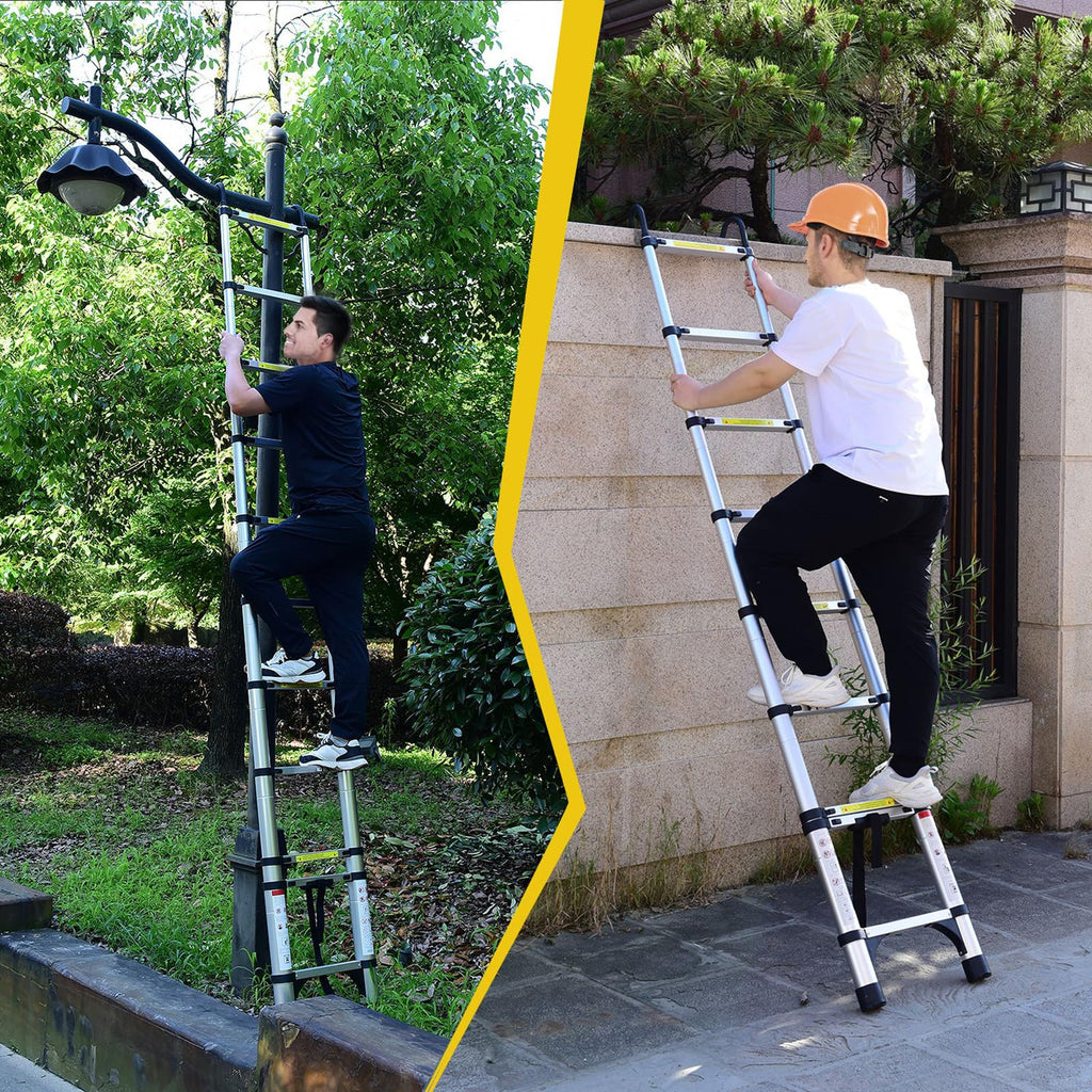 8.5 FT Aluminum Telescoping Ladder 330lbs W902