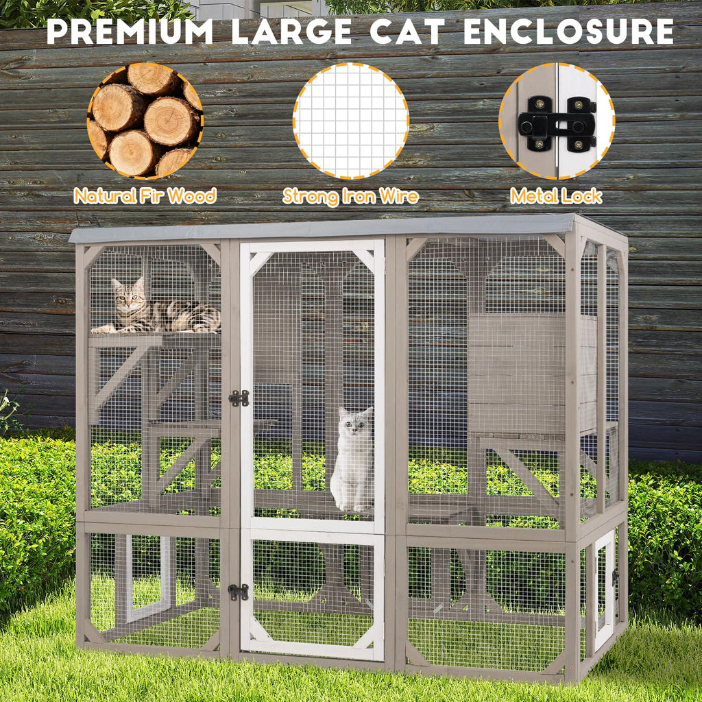 Wooden Catio with 4 Platforms N790