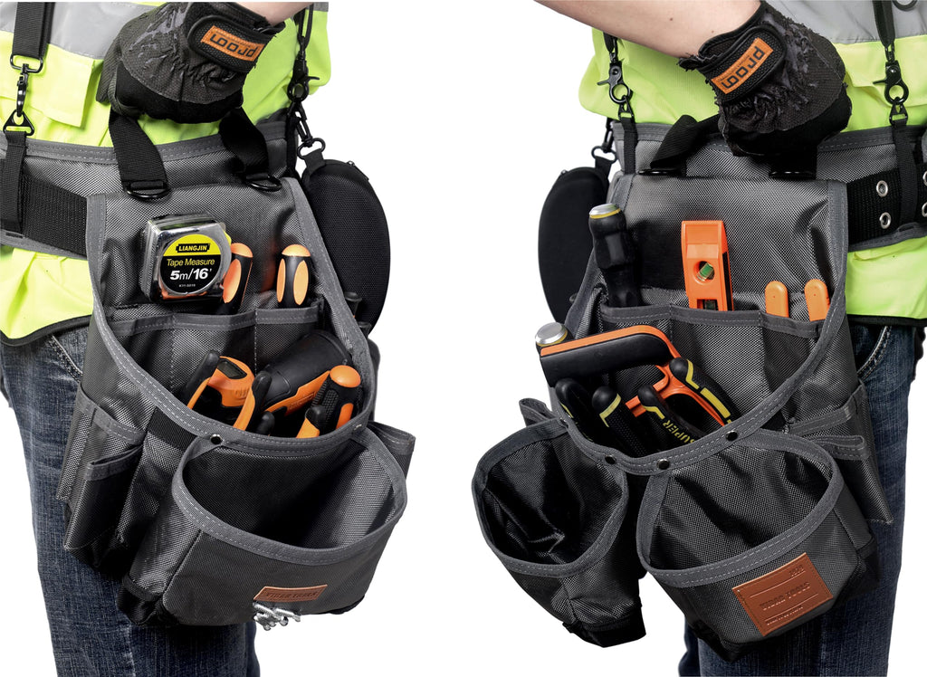 Heavy Duty Tool Belt with Suspenders and Magnetic Tool Pouch F666